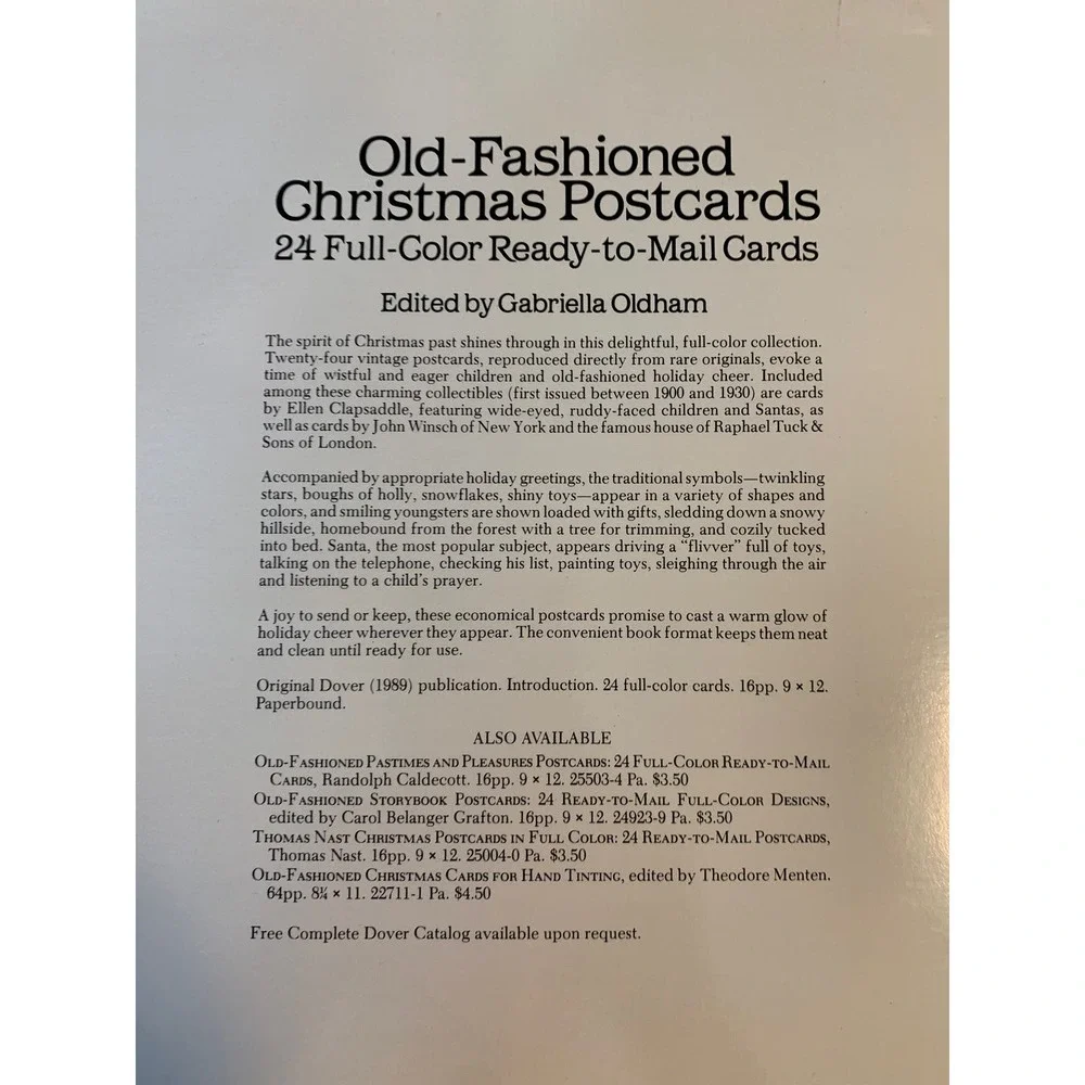 Old-Fashioned Christmas Postcards 24 Postcards Vintage Gabriella Oldham 1989